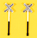 JL Innovation 846 HO Scale Deluxe 2-Tone Railroad Crossing Crossbucks 2 Pack