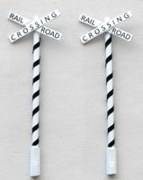 JL Innovation 857 HO Scale Tiger Striped Railroad Crossing Crossbucks 2 Pack