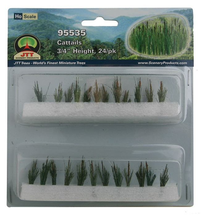 JTT 95535 Cattails 3/4" tall HO Scale, 24 Pack