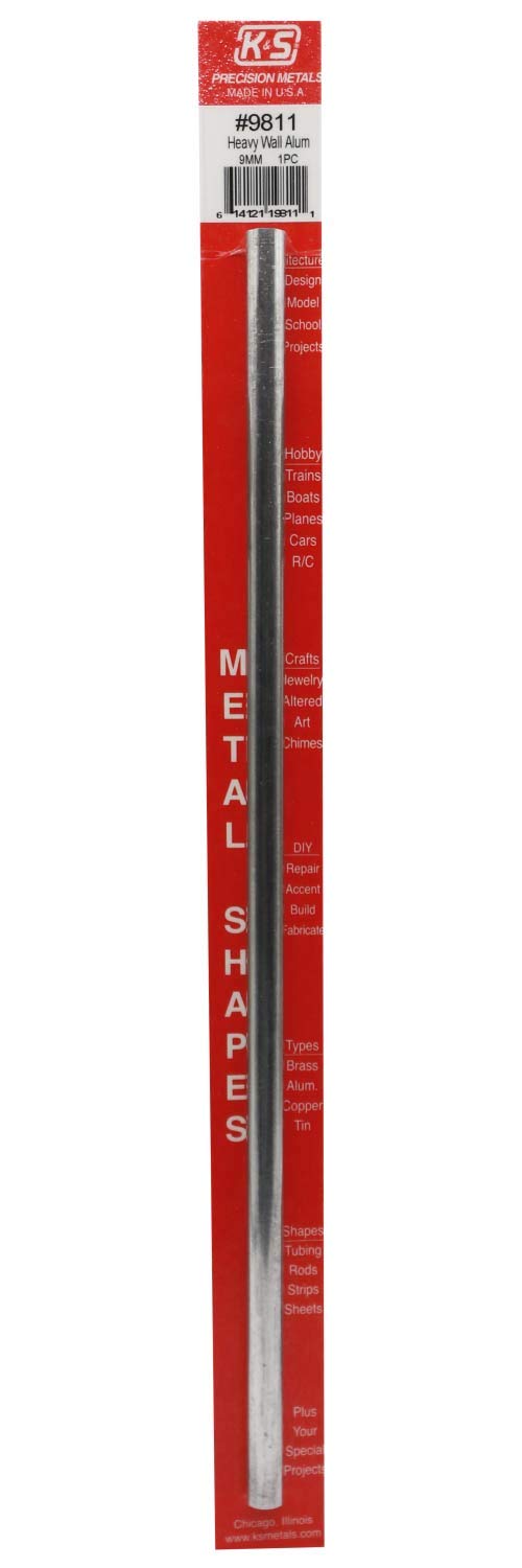 K&S Engineering 9811 Round Aluminum Tube 9mm x 300mm (.76mm Wall)