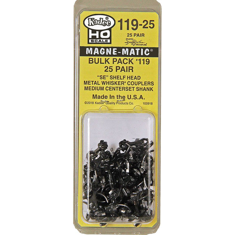 Kadee 119-25 SE Shelf Whisker Scale Knuckle Couplers Medium Centerset Shank 25 Pair