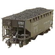 Kadee 7525 HO 50 Ton AAR Standard 2 Bay Open Hoppers GMO 32487 with coal