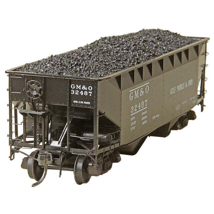 Kadee 7525 HO 50 Ton AAR Standard 2 Bay Open Hoppers GMO 32487 with coal