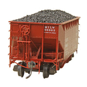 Kadee 7526 HO Scale 50 Ton AAR Standard 2 Bay Open Hoppers MILW 96863 with coal