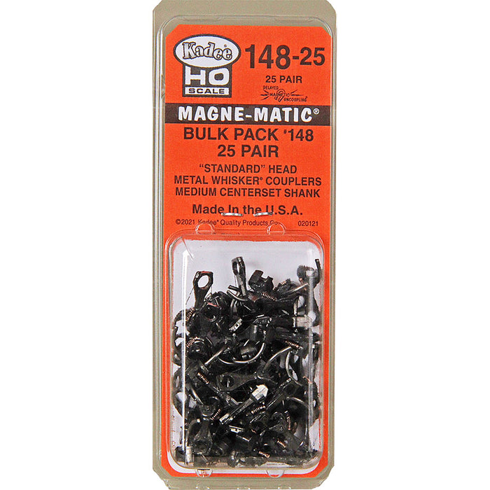 Kadee HO Scale #148 Magne-Matic "WHISKER" Couplers Bulk Pack (25 Pair)