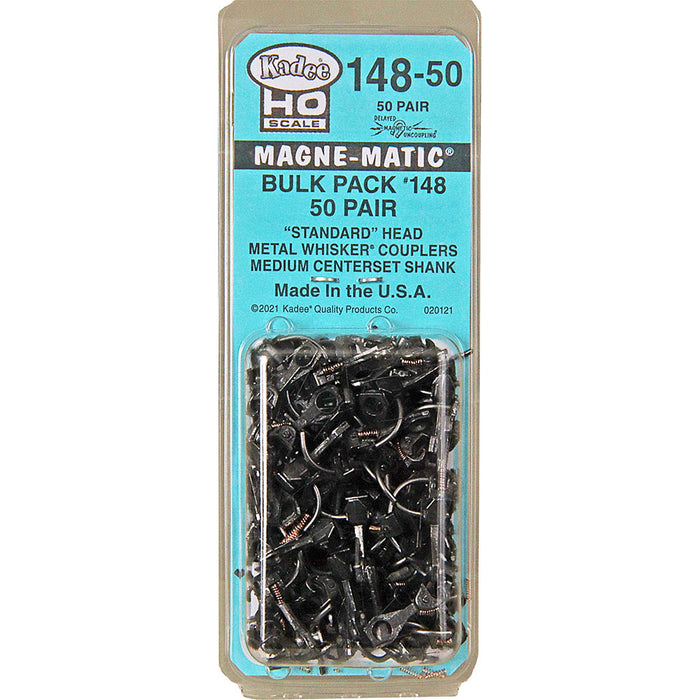 Kadee HO Scale #148 Magne-Matic "WHISKER" Couplers Bulk Pack (50 Pair)