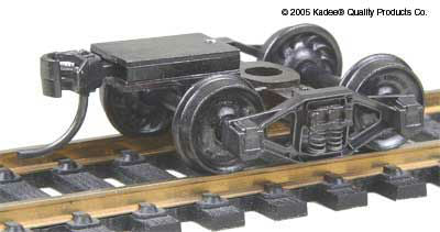 Kadee HO Scale 512 Bettendorf T-Section Trucks with 33" ribbed wheels and ready-to-mount couplers