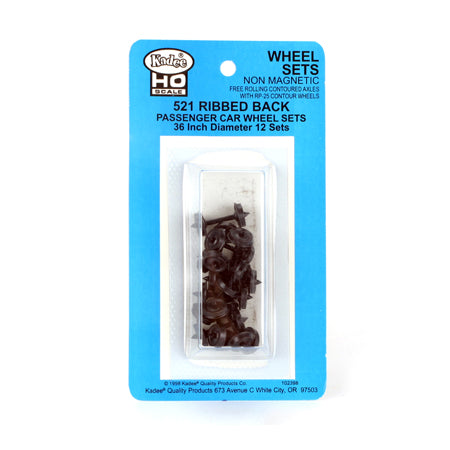 Kadee HO Scale 521 36" Diameter Wheelset-Passenger (Ribbed)