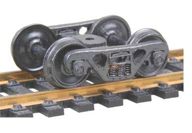 Kadee HO Scale 555 Roller Bearing Trucks with 36" smooth back wheels - Self Centering