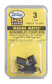 Kadee HO Scale #3 Assembled Metal Coupler - Medium (9/32") Centerset Shank