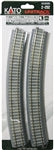 Kato 2-252 HO Scale UniTrack 790mm 31-1/8" 22.5 Degree Track Easement (2 Pack)