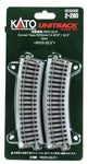 Kato 2280 HO Scale UniTrack 370mm 14-9/16" Radius Curve 22.5 Degree (4 Pack)