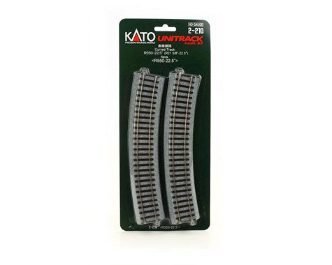 Kato 2210 HO Scale UniTrack 550mm 21-5/8" Radius Curve 22.5-Degree (4 Pack)