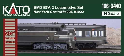 KATO 106-0440 N Scale EMD E7A New York Central NYC 4008 / 4022