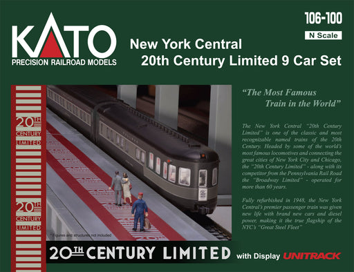 Kato 106-100 N Scale NYC 20th Century Limited 9 Car Base Set