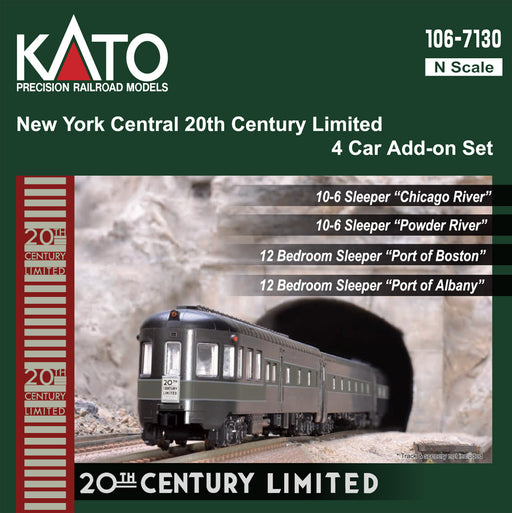 Kato 106-7130 N Scale NYC 20th Century Limited 4 Car Add-On Set