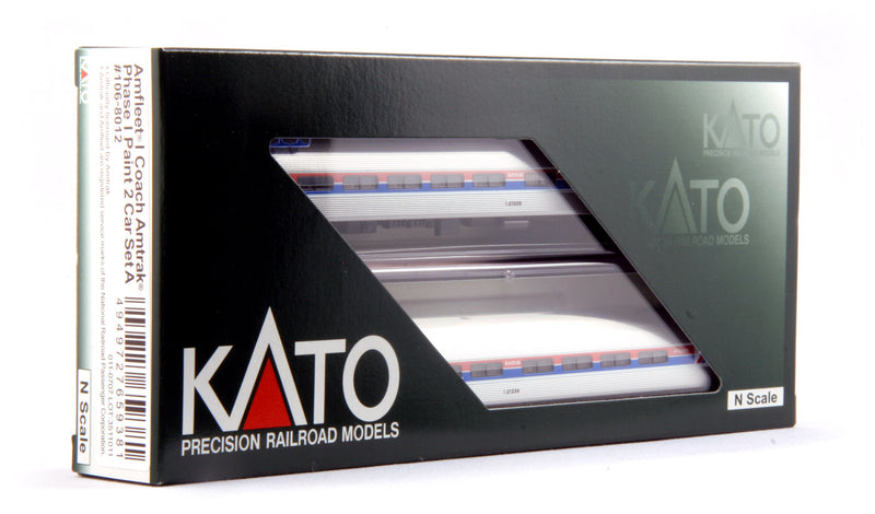Kato 106-8012 N Scale Amtrak Amfleet I Phase I Coach (20041, 21232) 2 Car Set A