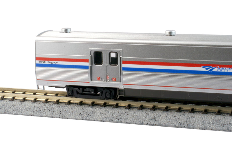 Kato 156-0958-1 N Scale Viewliner II Baggage Car Amtrak Phase III Heritage 61015 with LED Lights