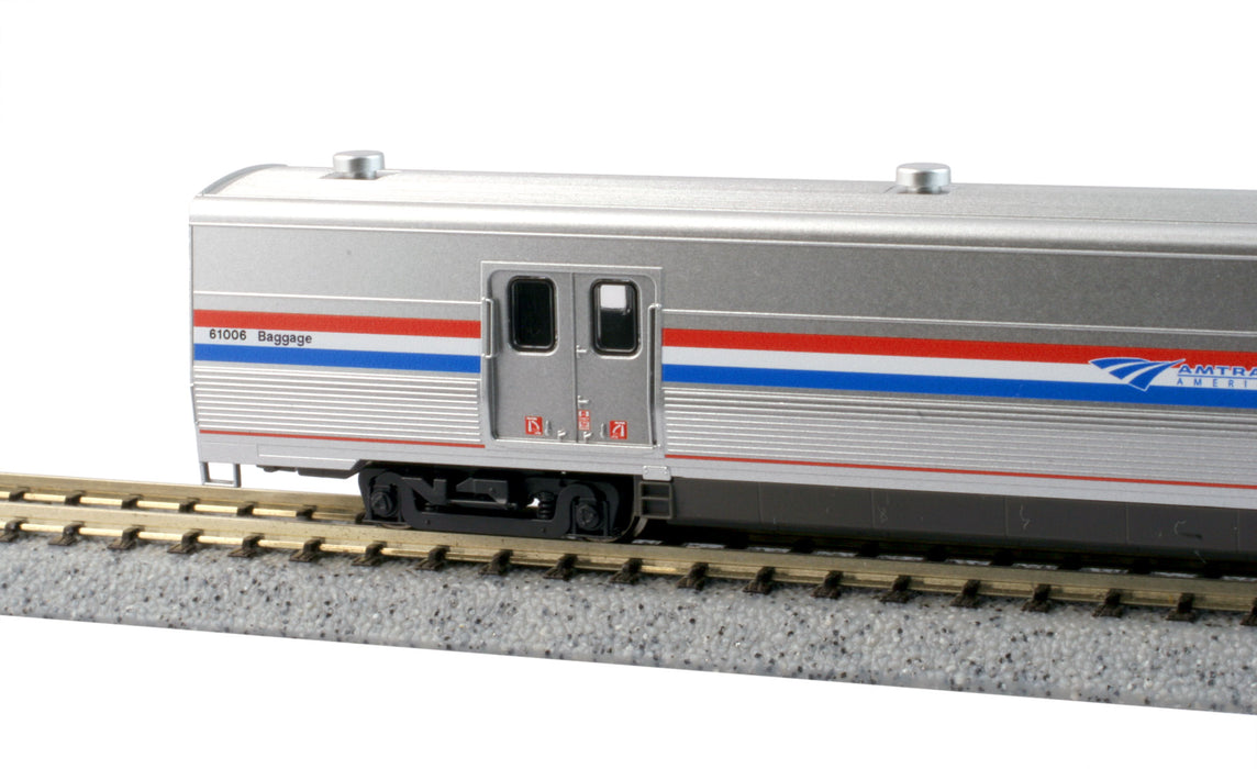 Kato 156-0958-1 N Scale Viewliner II Baggage Car Amtrak Phase III Heritage 61015 with LED Lights