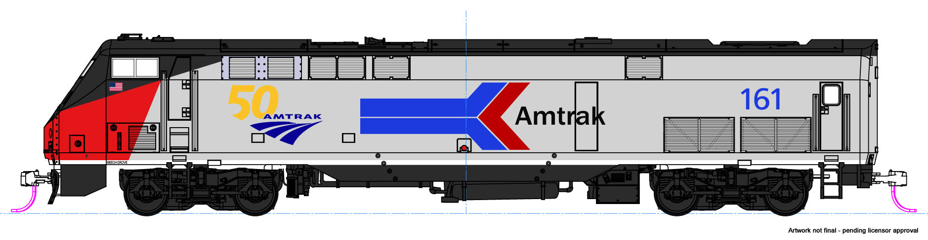 Kato 176-6036LS N Scale GE P42 Genesis Amtrak Phase I 50th Anniversary 161 DCC LokSound