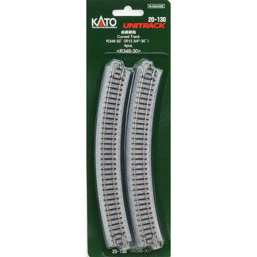 Kato 20130 N Scale UniTrack 348mm 13-3/4" Radius Curve 30-Degree (4 Pack)