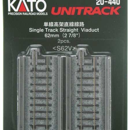 Kato 20-440 N Scale UniTrack 62mm 2-7/16" Straight Viaduct (2 Pack)Kato 20-440 N Scale UniTrack 62mm 2-7/16" Straight Viaduct (2 Pack)