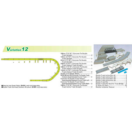 Kato 20871 N Scale UniTrack V12 Double Track Viaduct Set — White