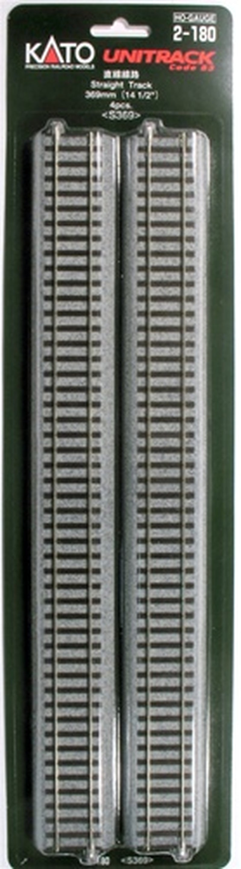 Kato 2180 HO Scale UniTrack 369mm 14-1/2" Straight (4 Pack)