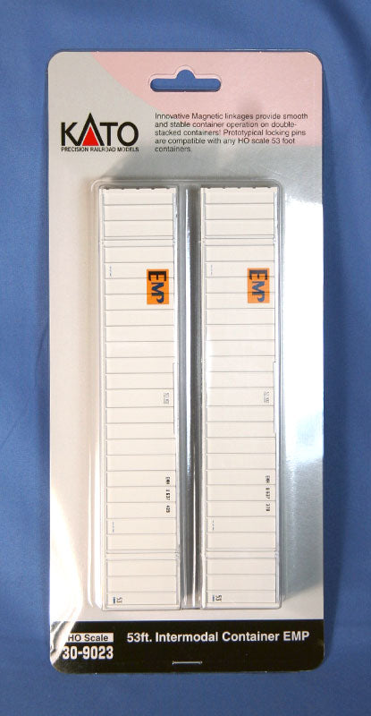 KATO 30-9023 HO Scale 53' Intermodal Container EMP 2 Pack