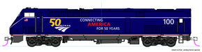 Kato 37-6113 HO Scale GE P42 Genesis Amtrak "Midnight Blue 50th "100
