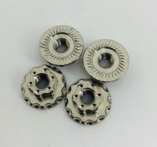 Klinik RC KRCLARGENUT 4mm Large Flange Serrated Titanium Wheel Nut 4 Pack