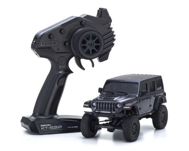 Kyosho 32521-GM Mini-Z Readyset 4x4 Jeep Wrangler Unlimited Rubicon Granite Crystal Metallic