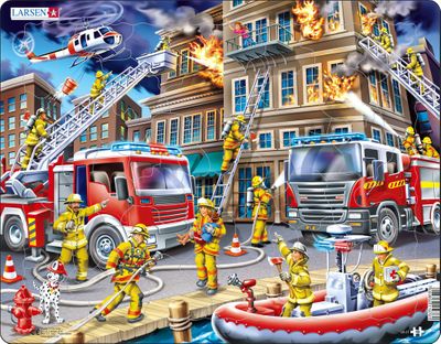 Larsen Puzzles 7019 Firefighters Children's 45 Piece Jigsaw Puzzle