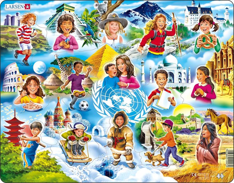Larsen Puzzles 7020 Children of the World Children's 15 Piece Jigsaw Puzzle