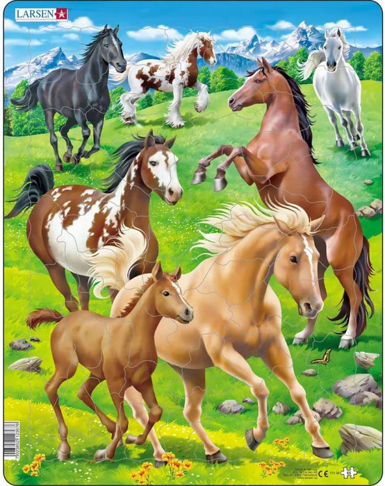 Larsen Puzzles 7104 Horses 65 Piece Jigsaw Puzzle