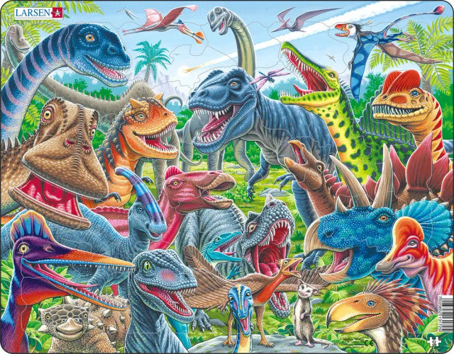 Larsen Puzzles 7912 Happy Dino Children's 43 Piece Jigsaw Puzzle