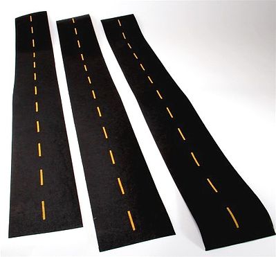 Leisure Time Products 401 O Gauge Mini-Highways Straight Passing Zone Yellow Stripes 9'