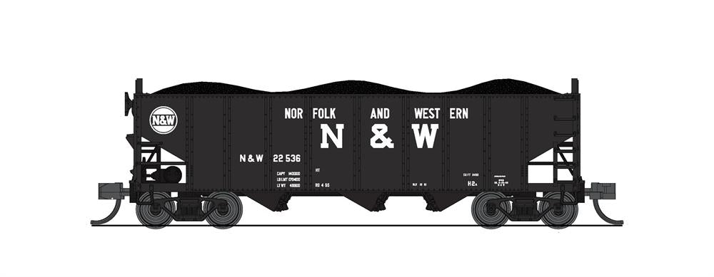 BLI (Broadway Limited Imports) 7145 N Scale H2a 3 Bay Hopper Norfolk & Western N&W 2 Pack B