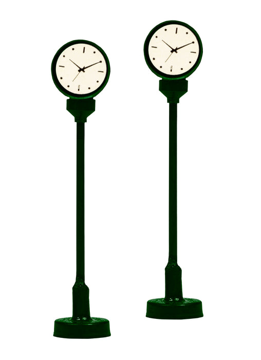 Lionel 1956310 HO Scale Green Lighted Clock 2 Pack