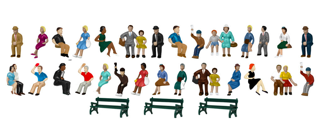 Lionel 1957210 HO Scale Sitting Passengers Bulk Pack 50 Figures