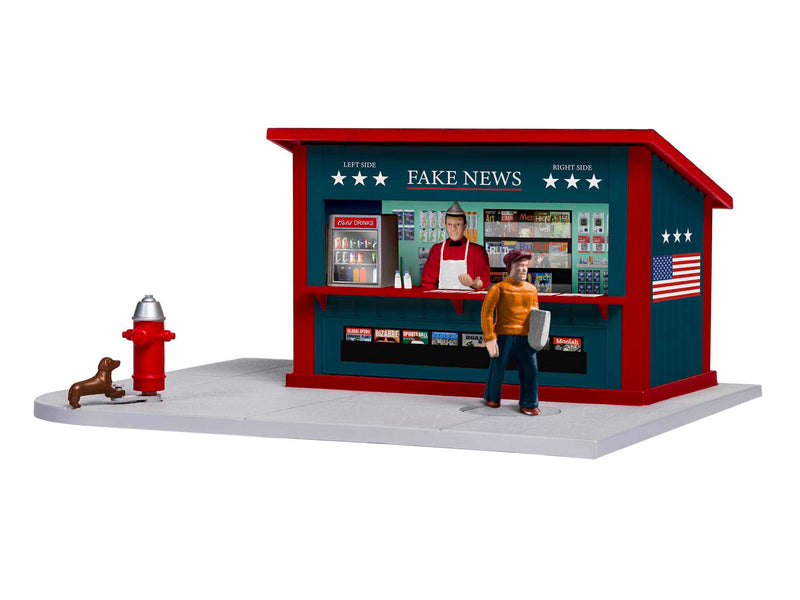 Lionel 2029240 O Gauge Fake News Stand with Animation and Lights (Plug-Expand-Play)