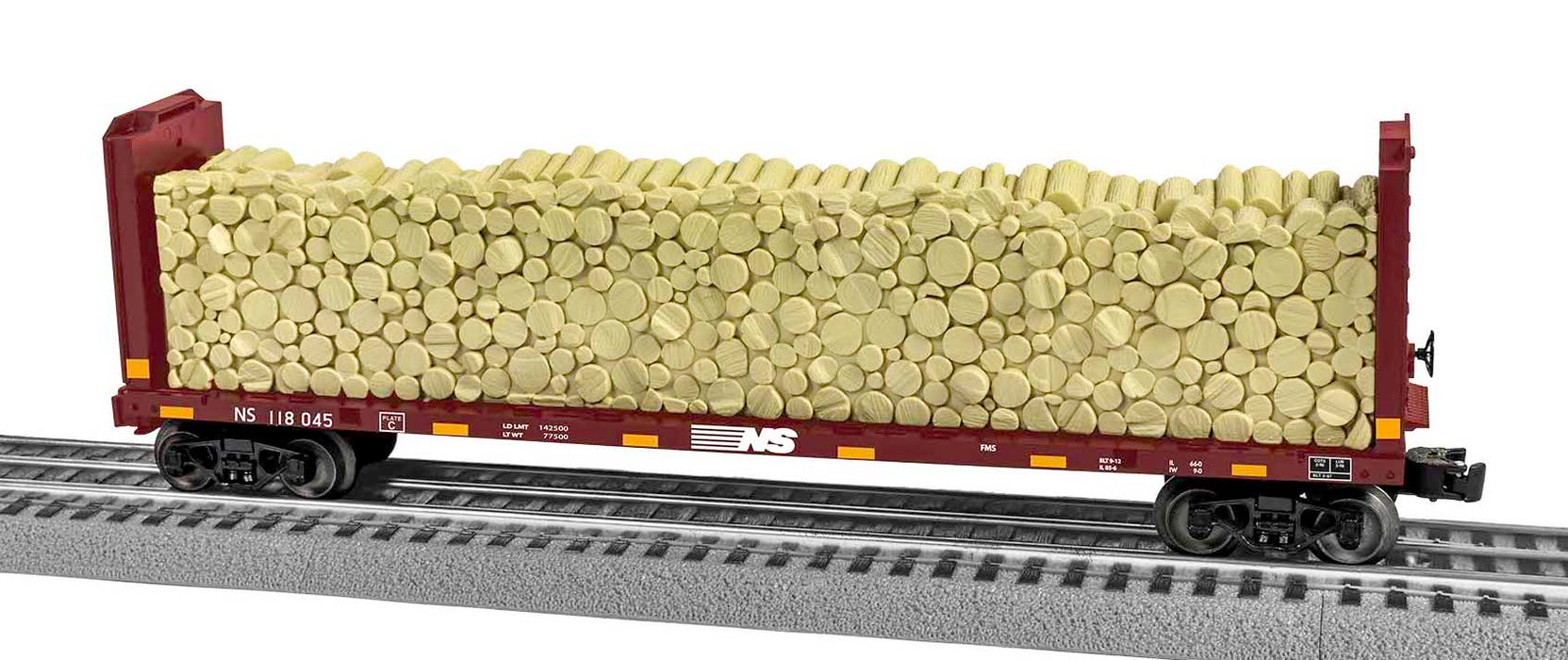 Lionel 2043113 O Gauge Bulkhead Flatcar Norfolk Southern NS 118045