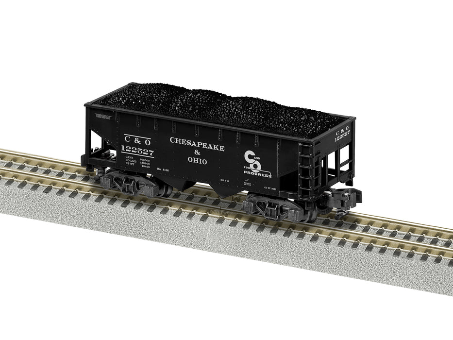 Lionel 2119262 S Gauge American Flyer 2 Bay Open Hopper Chesapeake & Ohio C&O 122527