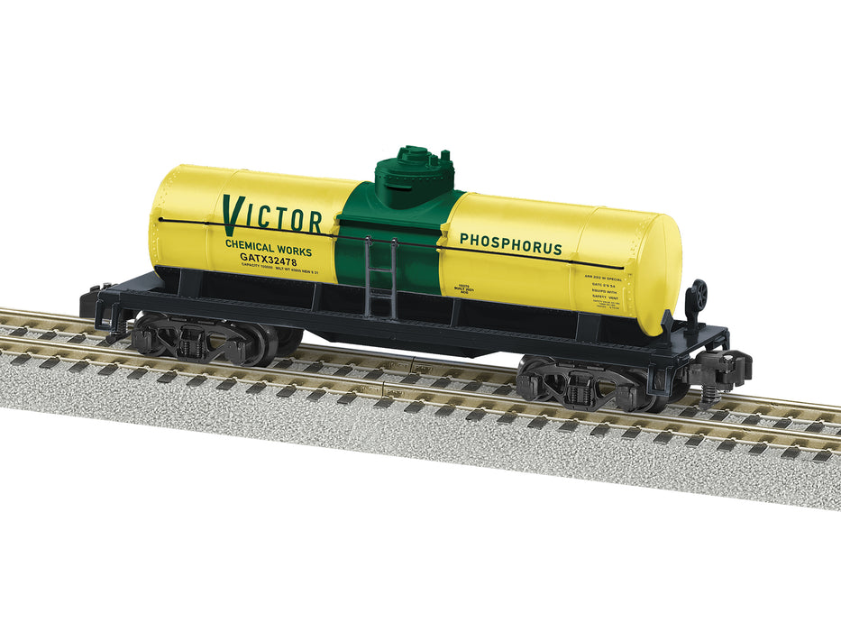 Lionel 2119370 S Gauge American Flyer Single Dome Tank Car Victor Chemical GATX 32478