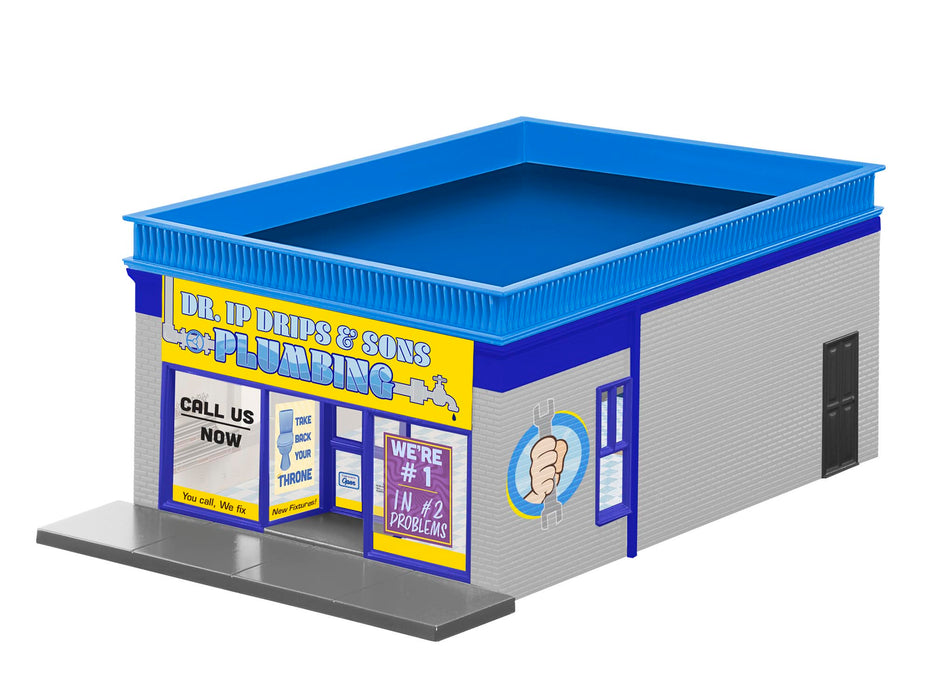 Lionel 2129140 O Gauge Building Dr. IP Drips & Sons Plumbing (Plug - Expand - Play)