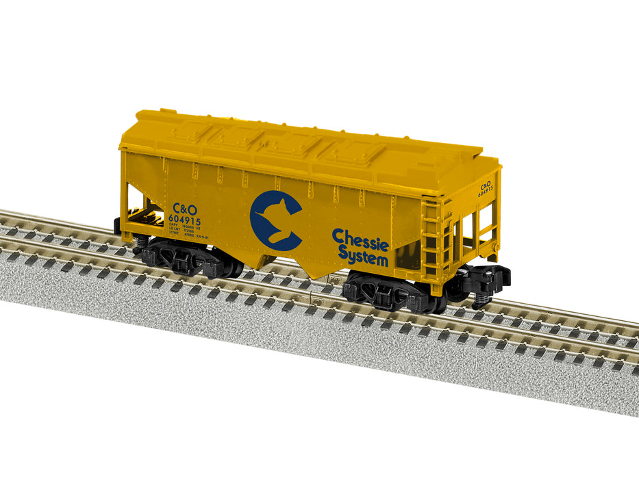 Lionel 2219071 S Gauge American Flyer 2 Bay Covered Hopper Chessie System C&O 604915