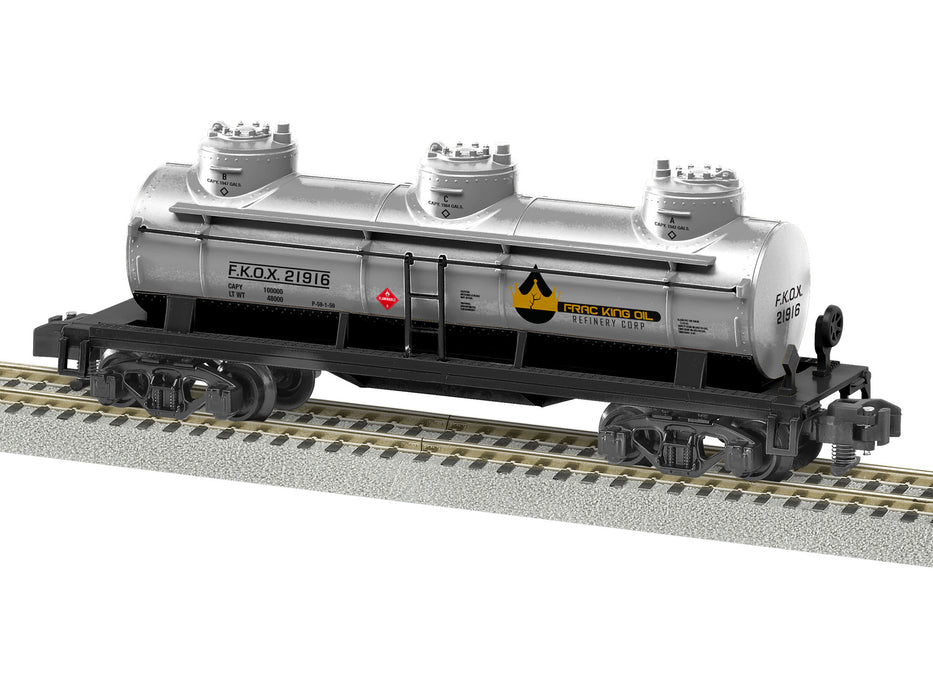 Lionel 2219160 S Gauge American Flyer 3 Dome Tank Car FRAC-KING OIL FKOX 21916