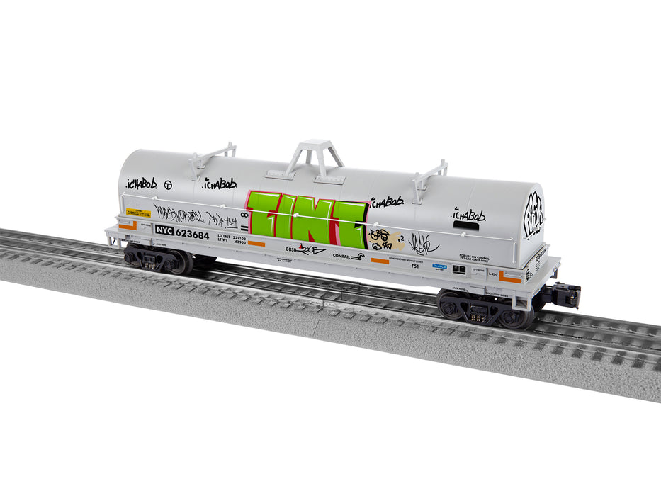 Lionel 2226530 O Scale Coil Car with Graffiti CSX Ex-Conrail NYC 623684