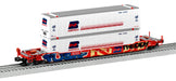 lionel-2226572-o-scale-husky-stack-well-car-with-graffiti-burlington-northern-bn-63361