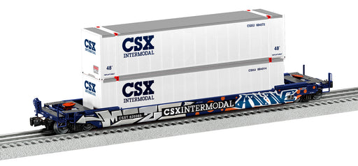 Lionel 2226592 O Scale Husky Stack Well Car with Graffiti CSX 620365